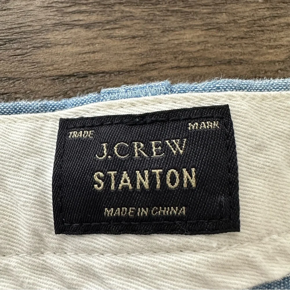 J Crew Mens 35 Stanton‎ 100% Linen Shorts Blue Striped Baird McNutt Irish 9”